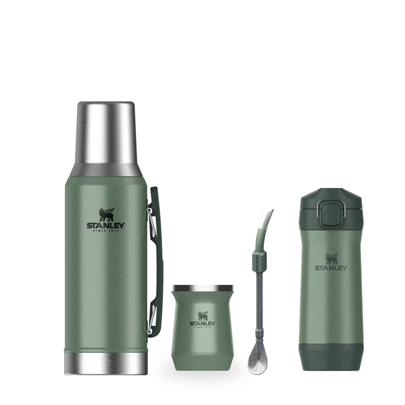 Combo Mate Stanley Termo 1.2L + Mate 236ml + Bombilla Spoon + Yerbera Stay Fresh